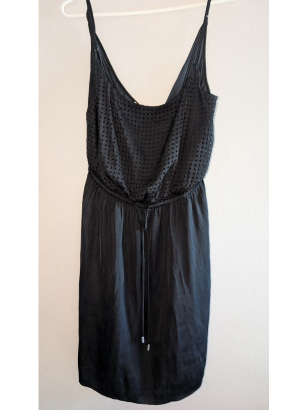 TART Black Sleeveless Dress with Drawstring Waist, Size M